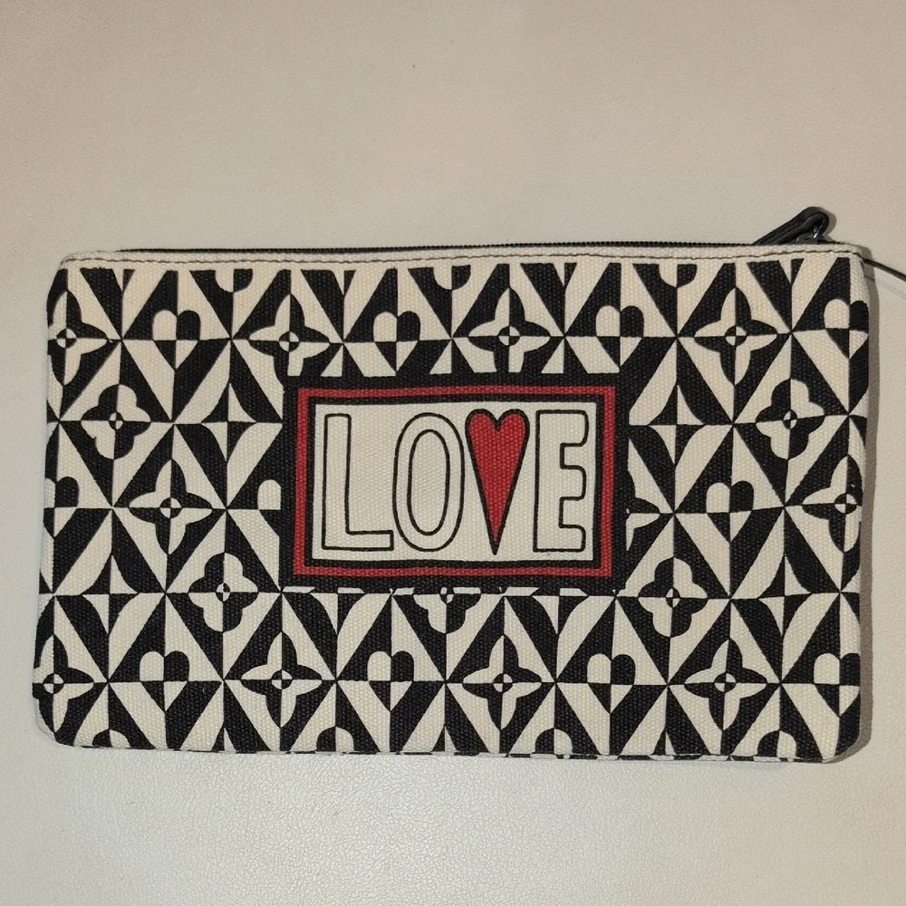 Brighton Black and White Love Wristlet